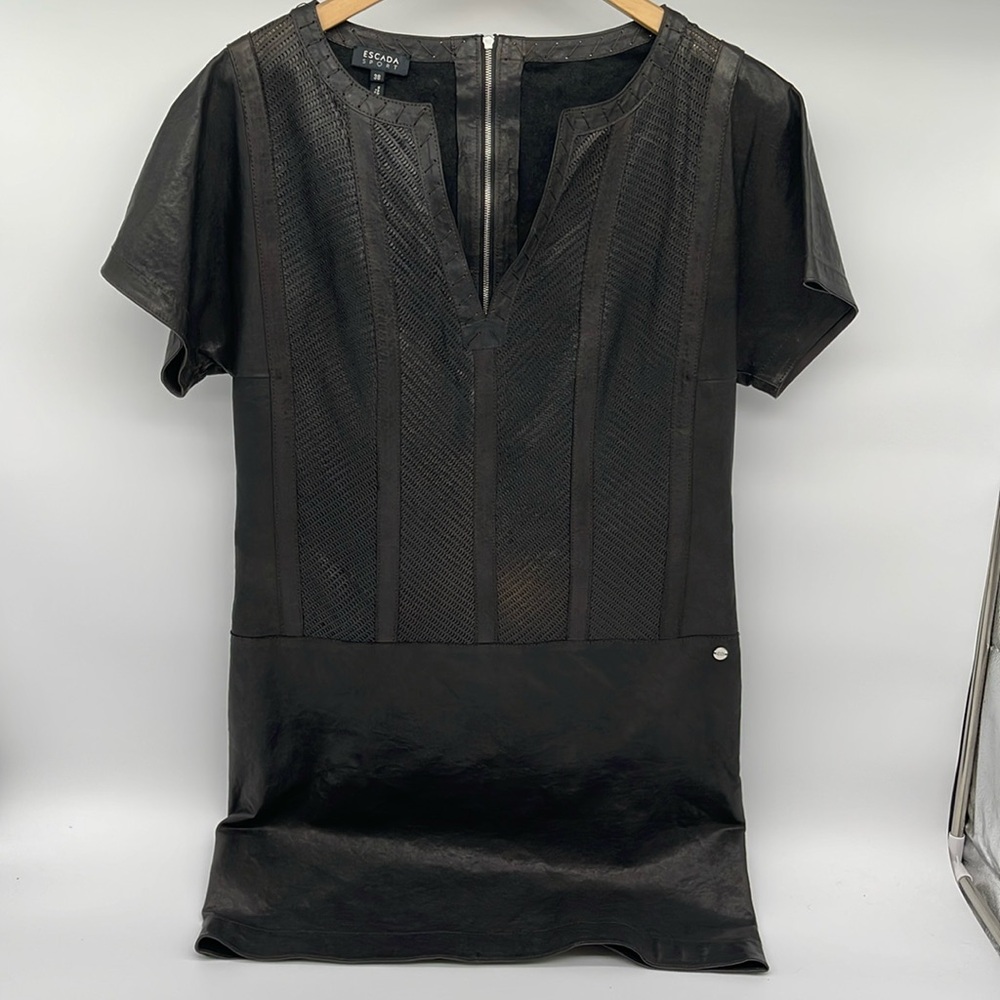 Escada Sport Lamb Leather Women’s Dress Size 38 Euro Or 6/8 US